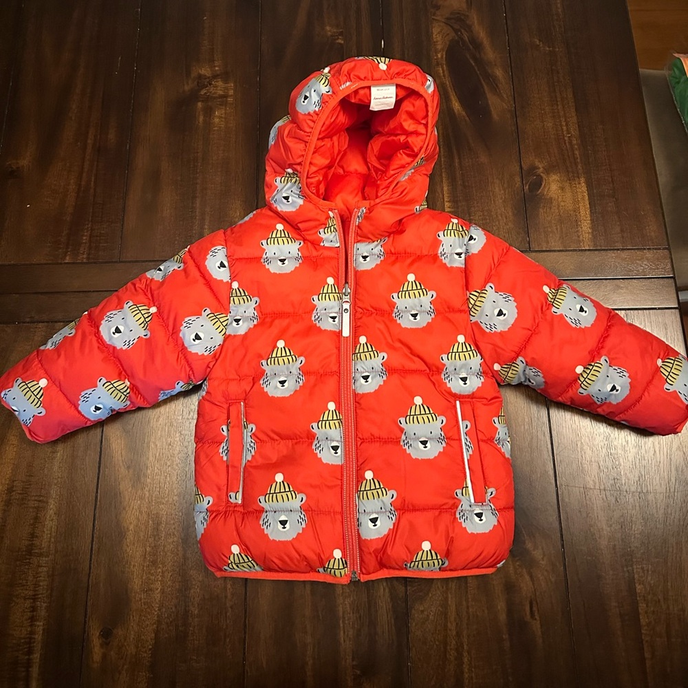 Hanna Anderson 3T puffer coat, winter bear print